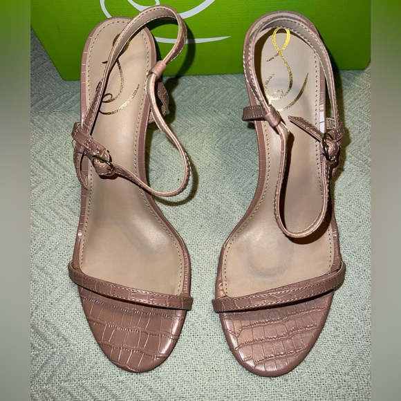 NWT SAM EDELMAN” Doran “ Strappy Open Toe Patent Leather Stiletto Heels Sandals - Picture 14 of 15